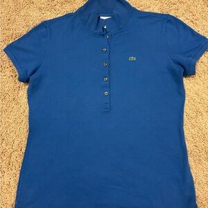 Lacoste Women's Button Down Blue Shirt